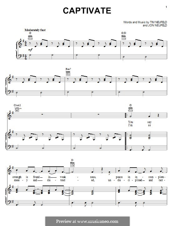Captivate (Starfield): Для голоса и фортепиано (или гитары) by Jon Neufeld, Tim Neufeld