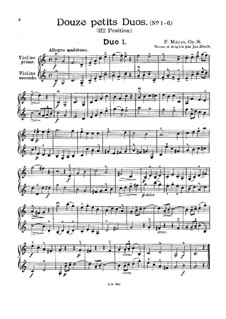 Двенадцать маленьких дуэтов для двух скрипок, Op.38: Дуэт No.1 by Жак-Фереол Мазас