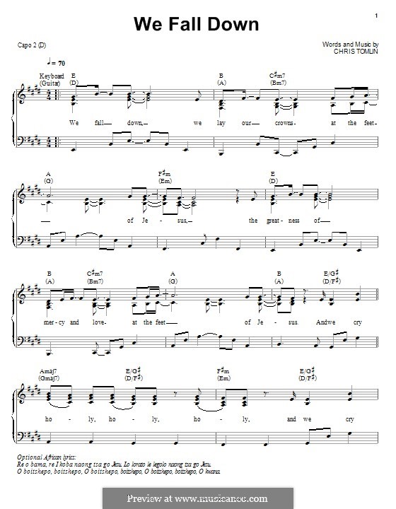 We Fall Down: Для голоса и фортепиано (или гитары) by Chris Tomlin