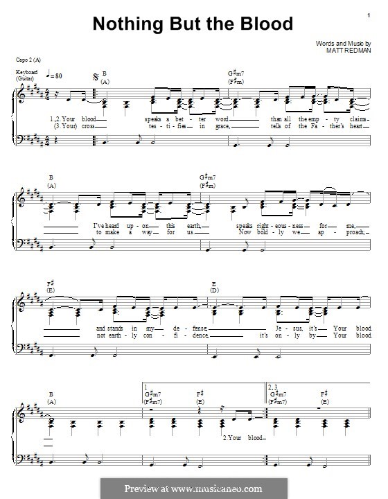 Nothing But the Blood: Для голоса и фортепиано (или гитары) by Matt Redman