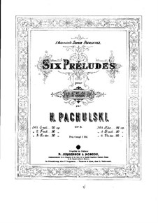 Шетсь прелюдий для фортепиано, Op.8: Весь сборник by Генрих Пахульский