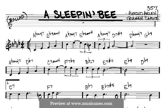 A Sleepin' Bee: For any instrument by Harold Arlen