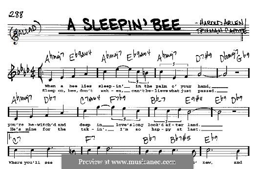 A Sleepin' Bee: For any instrument by Harold Arlen