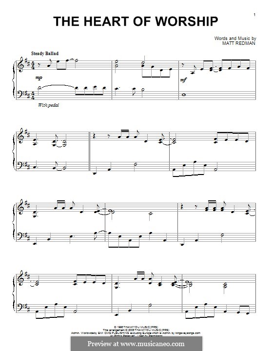 The Heart Of Worship (When The Music Fades): Для фортепиано by Matt Redman