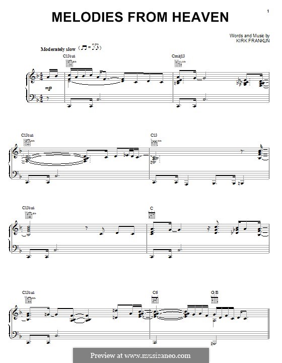 Melodies from Heaven: Для голоса и фортепиано (или гитары) by Kirk Franklin