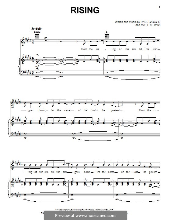Rising: Для голоса и фортепиано (или гитары) by Matt Redman, Paul Baloche