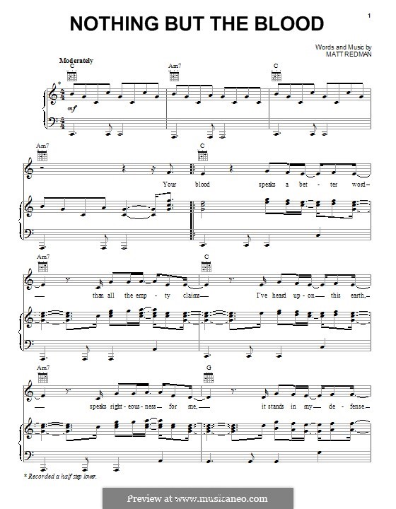 Nothing But the Blood: Для голоса и фортепиано (или гитары) by Matt Redman