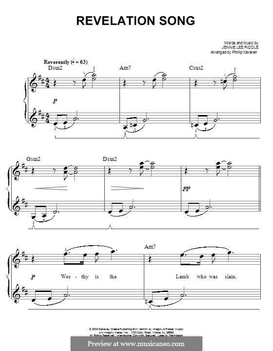 Revelation Song (Passion): Для фортепиано by Jennie Lee Riddle