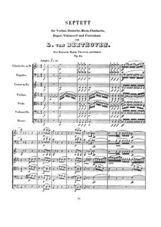 Септет для духовых и струнных, Op.20: Партитура by Людвиг ван Бетховен