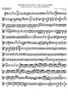 Романс для скрипки с оркестром No.1 соль мажор, Op.40: Партия первой скрипки by Людвиг ван Бетховен