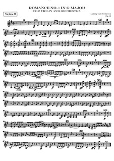 Романс для скрипки с оркестром No.1 соль мажор, Op.40: Партия второй скрипки by Людвиг ван Бетховен