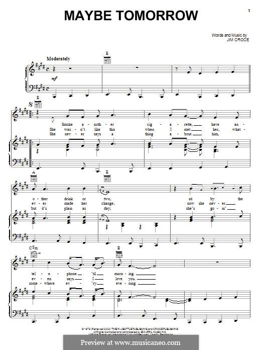 Maybe Tomorrow: Для голоса и фортепиано (или гитары) by Jim Croce