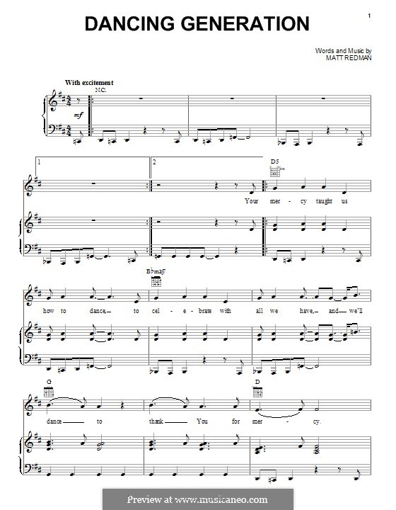 Dancing Generation: Для голоса и фортепиано (или гитары) by Matt Redman