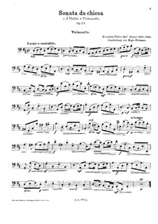 Sonata da Chiesa a tre per due violini e basso continuo, Op.3 No.5: Партия виолончели by Эваристо Феличе Даль Абако