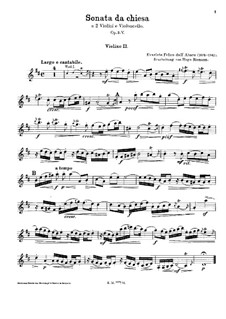 Sonata da Chiesa a tre per due violini e basso continuo, Op.3 No.5: Скрипка II by Эваристо Феличе Даль Абако