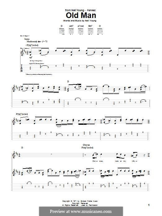 Old Man: Гитарная табулатура by Neil Young