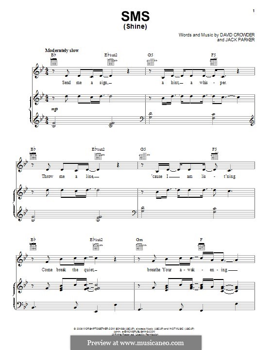 SMS (Shine): Для голоса и фортепиано (или гитары) by David Crowder, Jack Parker