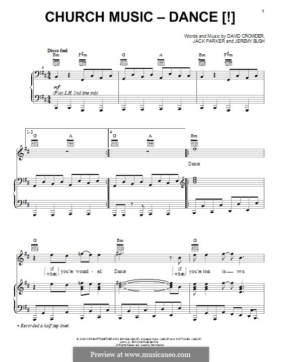 Church Music - Dance (David Crowder Band): Для голоса и фортепиано (или гитары) by David Crowder, Jack Parker, Jeremy Bush