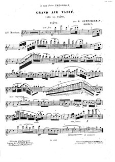 Большая ария с вариациями, Op.3: Сольная партия by Жюль Демерссман