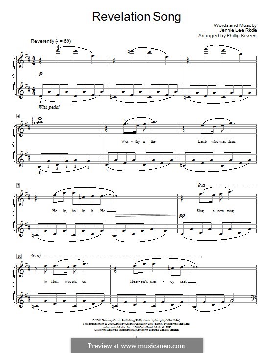 Revelation Song (Passion): Для фортепиано by Jennie Lee Riddle