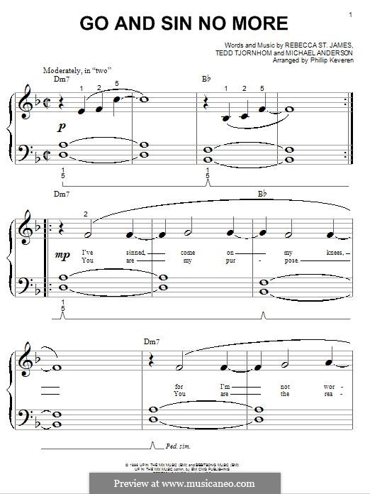 Go and Sin no More: Для фортепиано by Tedd Tjornhom, Michael Anderson