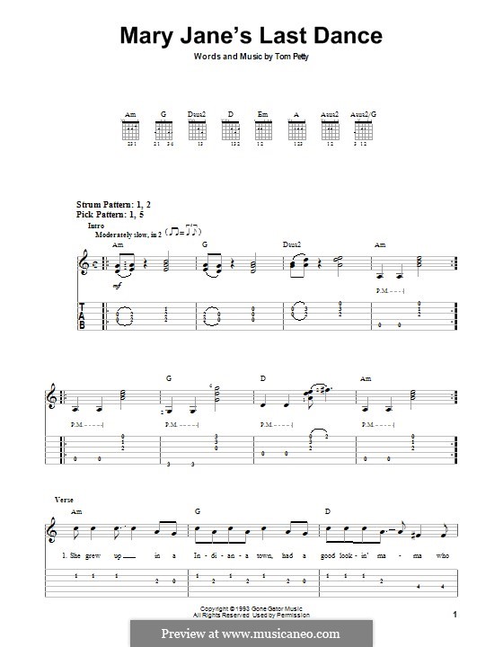 T. Petty Mary Jane's Last Dance ноты на MusicaNeo