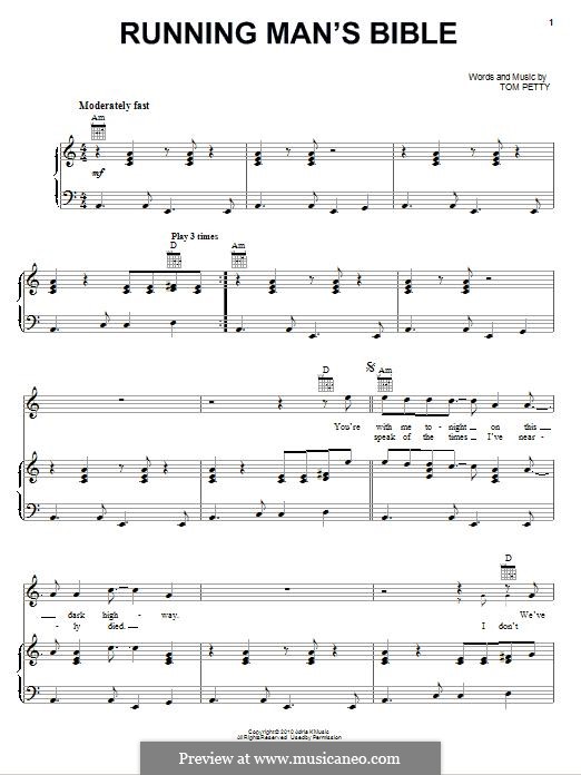 Running Man's Bible (Tom Petty and The Heartbreakers): Для голоса и фортепиано (или гитары) by Tom Petty