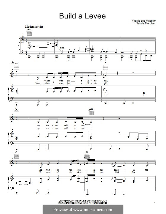 Build a Levee: Для голоса и фортепиано (или гитары) by Natalie Merchant
