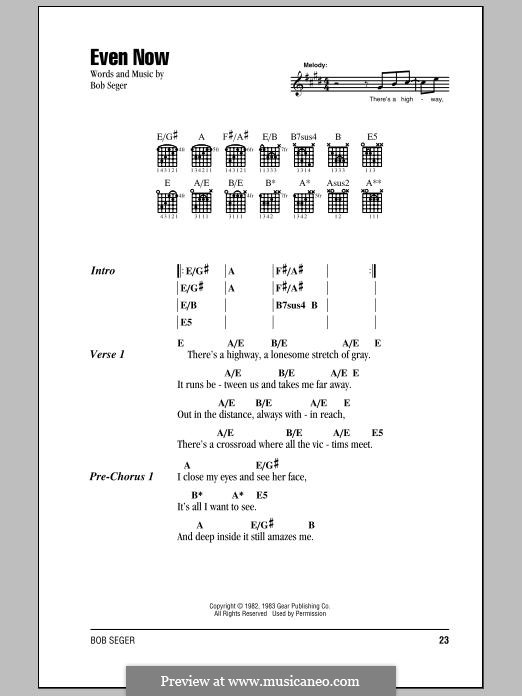 Even Now: Текст, аккорды by Bob Seger