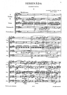 Серенада ми мажор, B.52 Op.22: Партитура by Антонин Дворжак