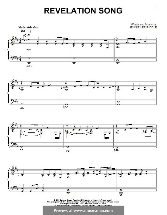 Revelation Song (Passion): Для фортепиано by Jennie Lee Riddle