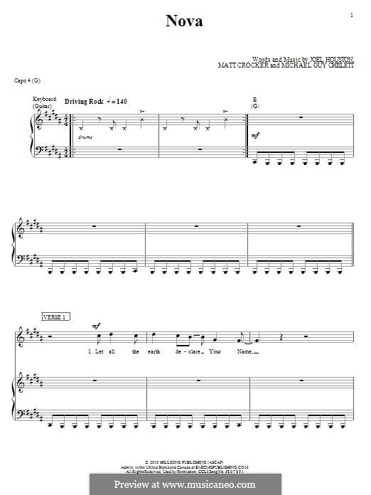 Nova (Hillsong United): Для голоса и фортепиано (или гитары) by Matt Crocker, Joel Houston, Michael Guy Chislett