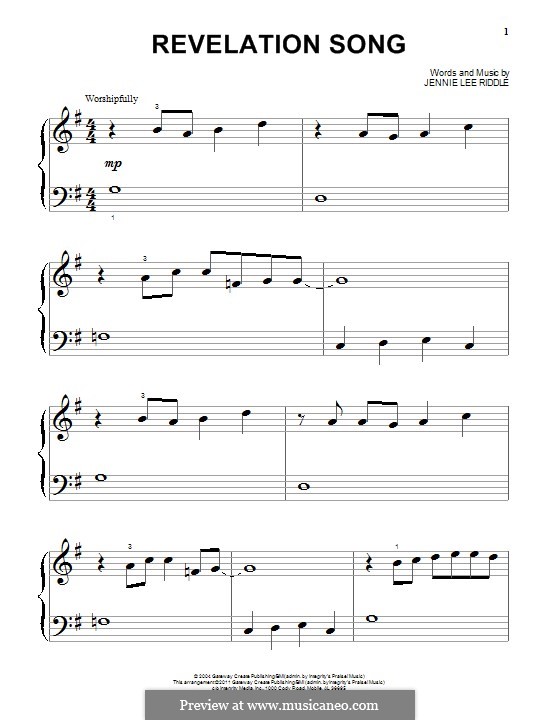 Revelation Song (Passion): Для фортепиано by Jennie Lee Riddle
