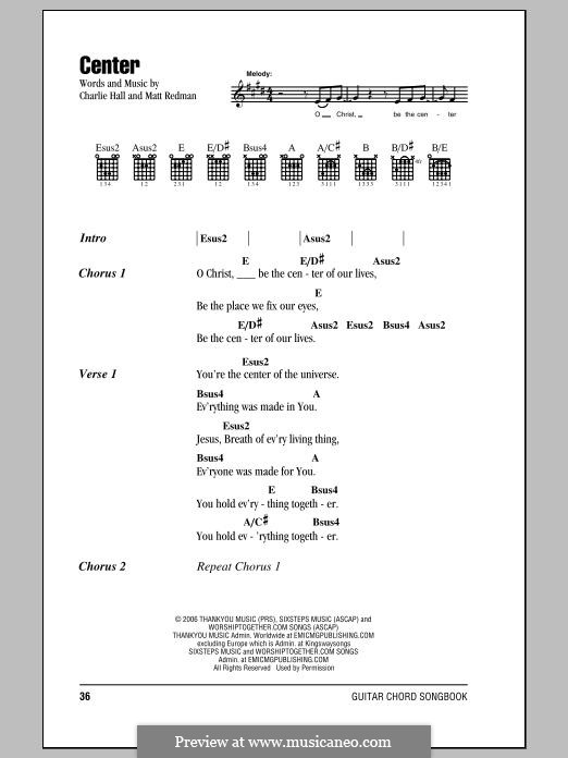 Center: Текст, аккорды by Matt Redman