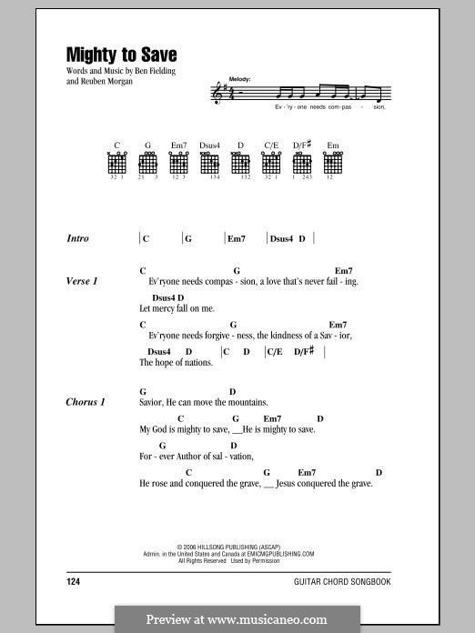 Mighty to save chords Mighty to save chords