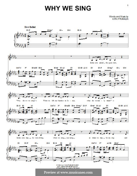 Why We Sing: Для голоса и фортепиано (или гитары) by Kirk Franklin
