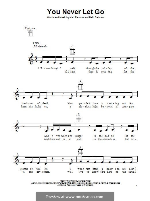 You Never Let Go: Для укулеле by Matt Redman, Beth Redman