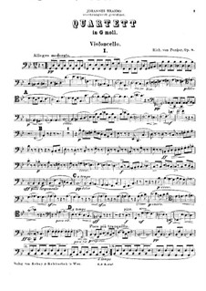 Струнный квартет No.1 соль минор, Op.8: Партия виолончели by Рихард фон Пергер