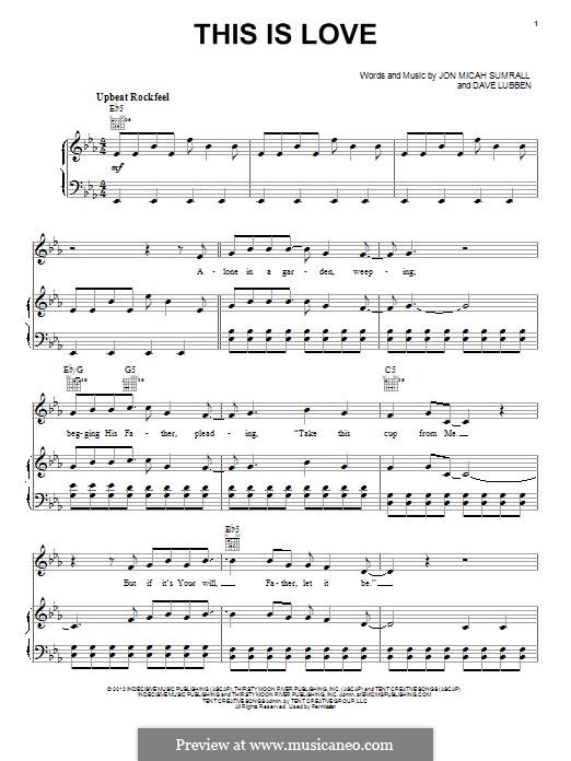 This is Love (Kutless): Для голоса и фортепиано (или гитары) by Jon Micah Sumrall, Dave Lubben