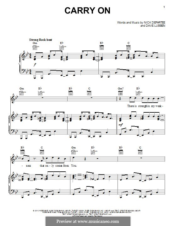 Carry on (Kutless): Для голоса и фортепиано (или гитары) by Dave Lubben, Nick Departee