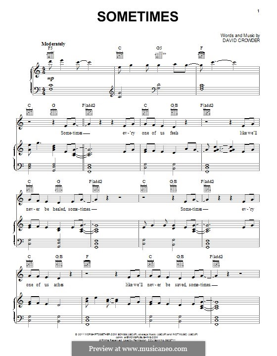 Sometimes (David Crowder Band): Для голоса и фортепиано (или гитары) by David Crowder