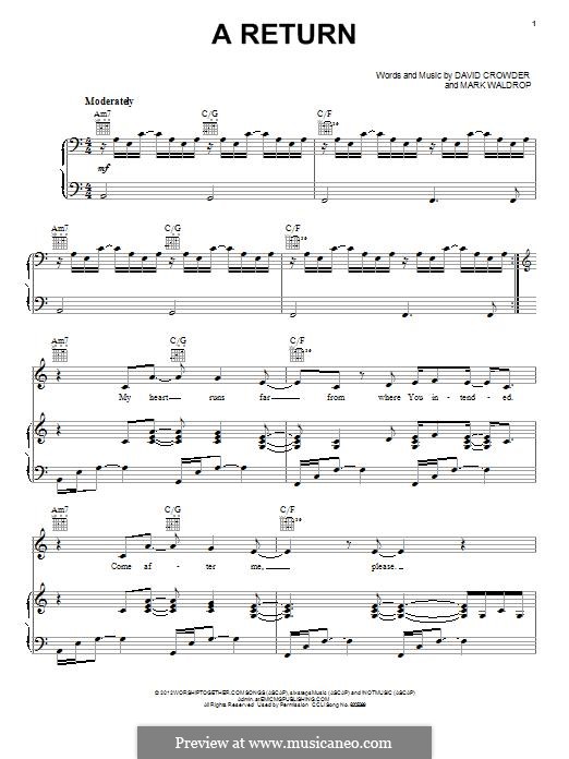A Return (David Crowder Band): Для голоса и фортепиано (или гитары) by David Crowder, Mark Waldrop