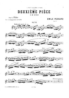 Пьеса для флейты и фортепиано No.2, Op.28: Сольная партия by Эмиль Пессард