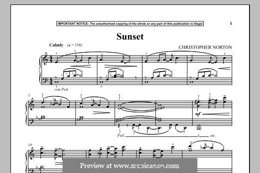 Sunset: Для фортепиано by Christopher Norton