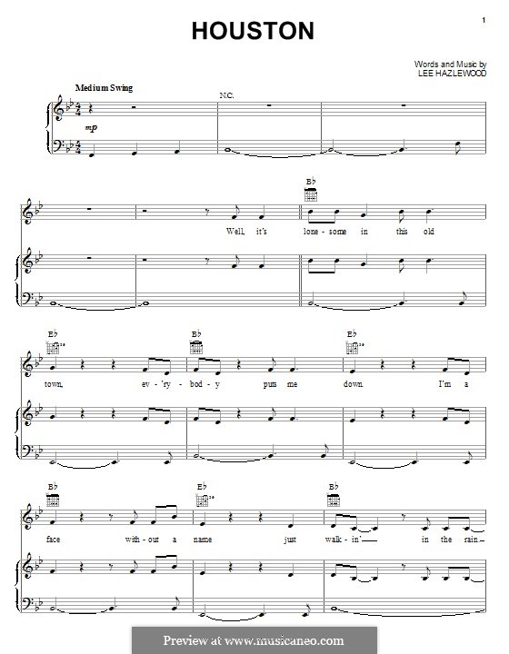 Houston: Для голоса и фортепиано (или гитары) by Lee Hazlewood