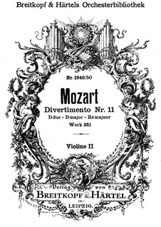 Дивертисмент No.11 ре мажор, K.251: Партия II скрипок by Вольфганг Амадей Моцарт