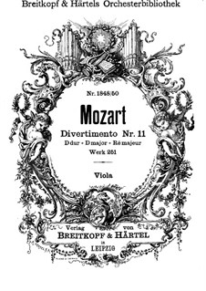 Дивертисмент No.11 ре мажор, K.251: Партия альтов by Вольфганг Амадей Моцарт