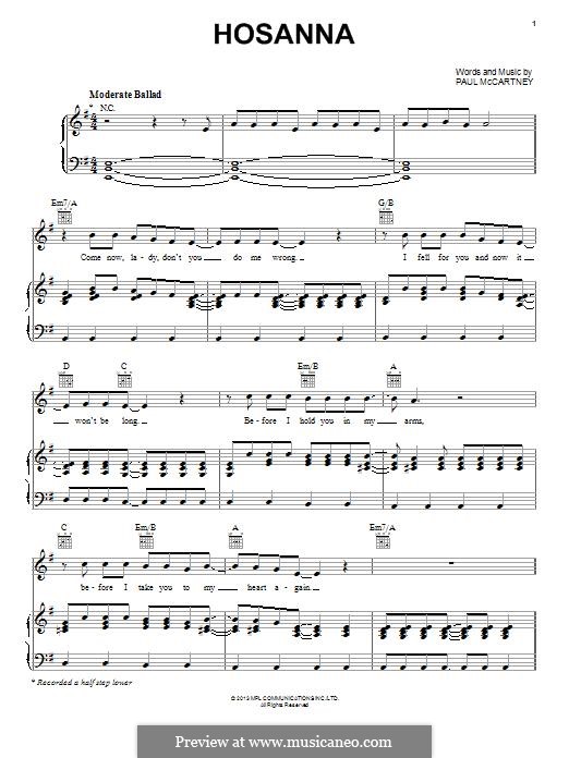 Hosanna: Для голоса и фортепиано (или гитары) by Paul McCartney