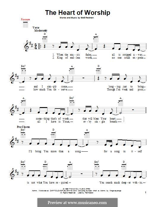 The Heart Of Worship (When The Music Fades): Для укулеле by Matt Redman