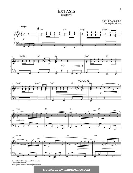 Extasis: Для фортепиано by Астор Пьяццолла